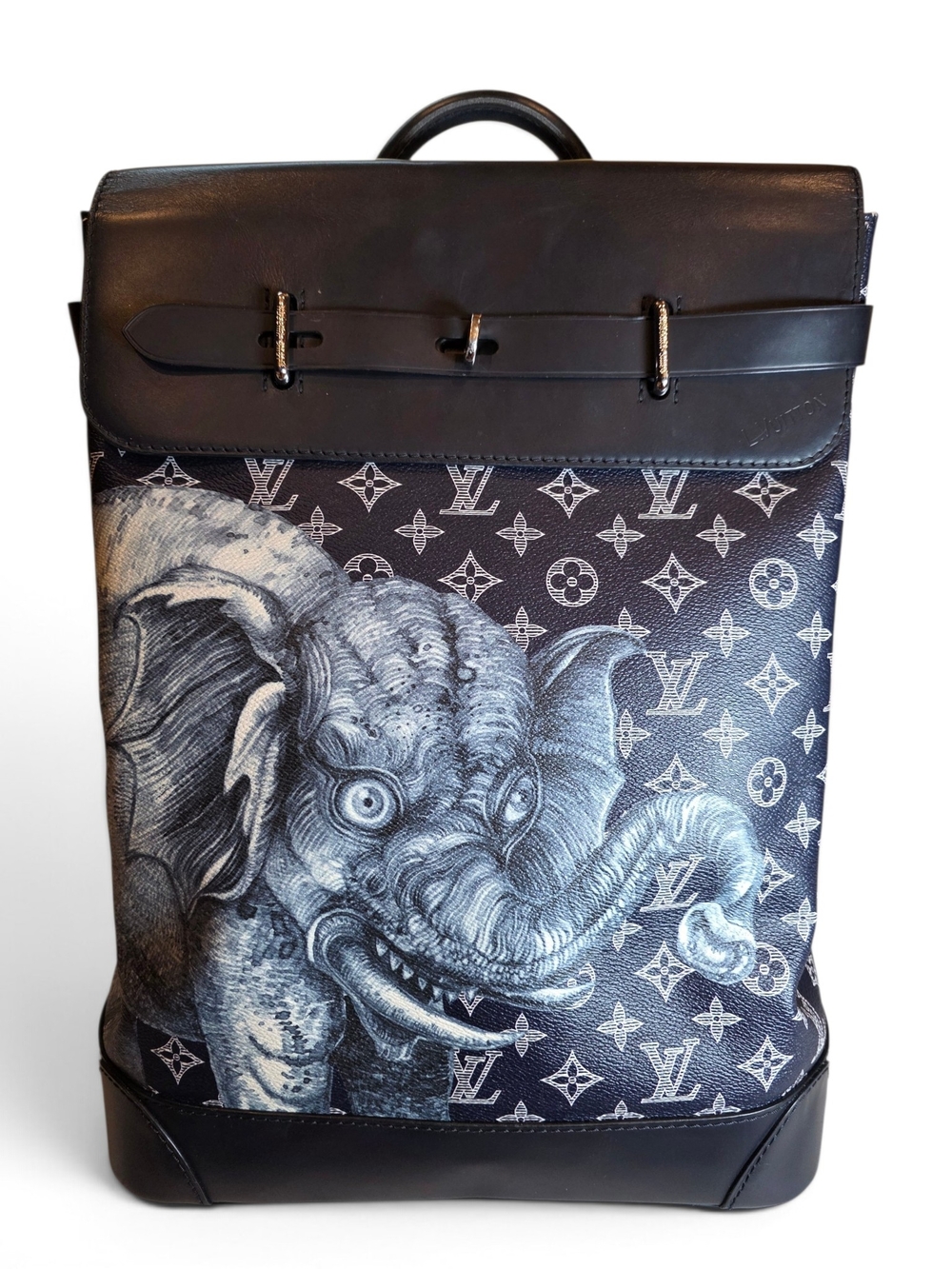 Louis Vuitton Chapman Brothers Steamer Backpack Black & Gray Monogram Elephant - Picture 2 of 3